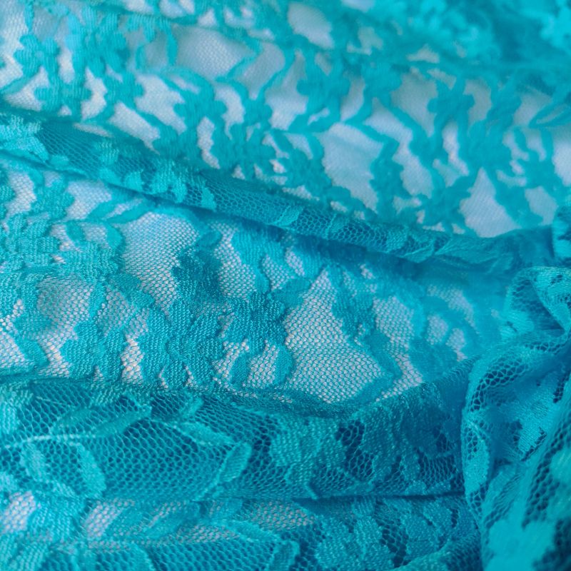 Stretch Floral Lace - Kingfisher