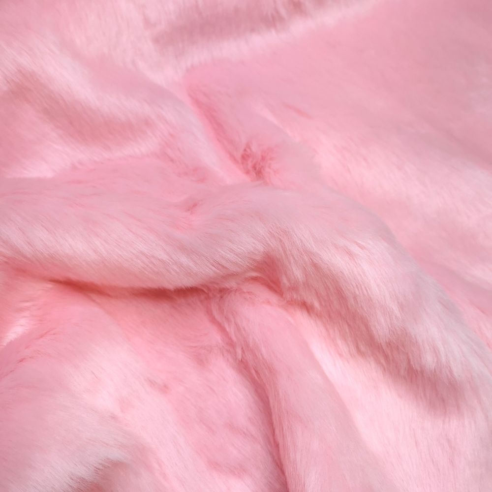 LUXURY Bunny Faux Fur Fabric PASTAL PINK