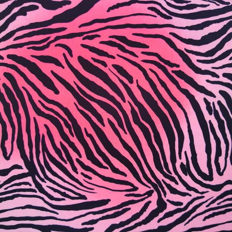 Koshibo Weave 100% Polyester Fabric - Tiger Print Pink
