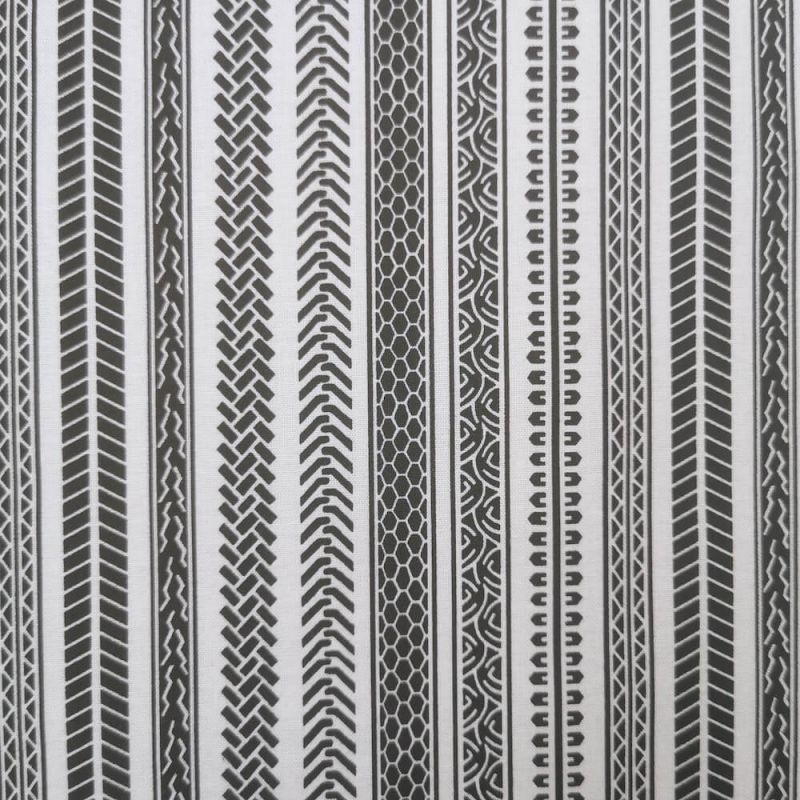 100% Cotton Print Fabric by Nutex - On Two Wheels Black and White