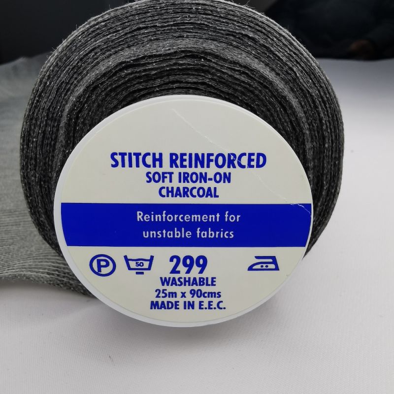 211 Stitch Reinforced Fusible Non Woven - Charcoal 90cm