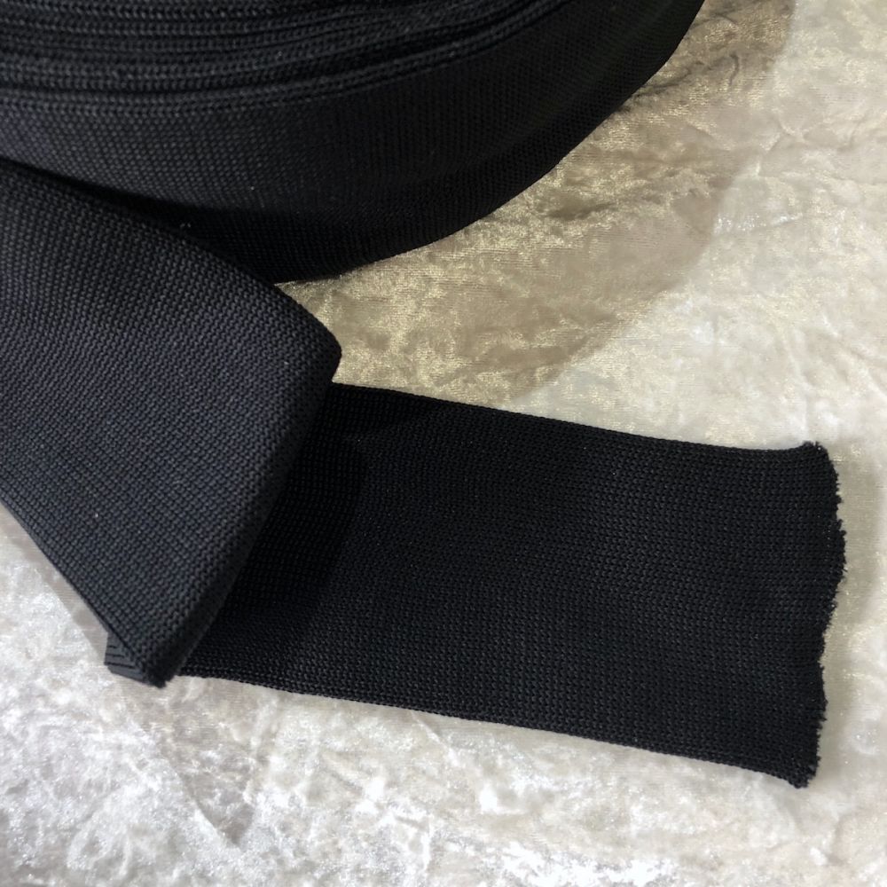 Cuffing Polyester Knitted Tubing Black 65mm