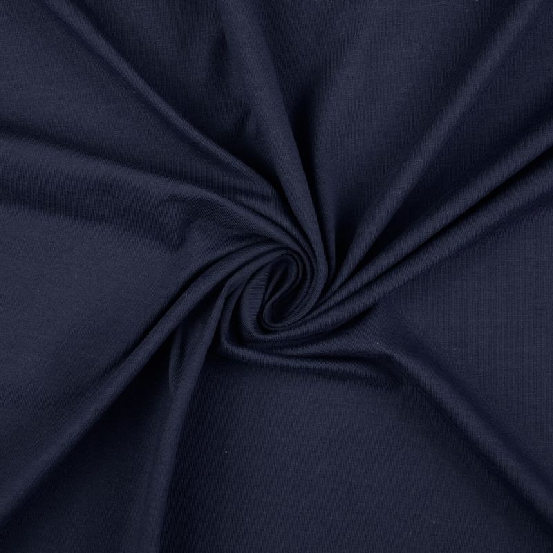 Plain Cotton Jersey Fabric - Dark Navy