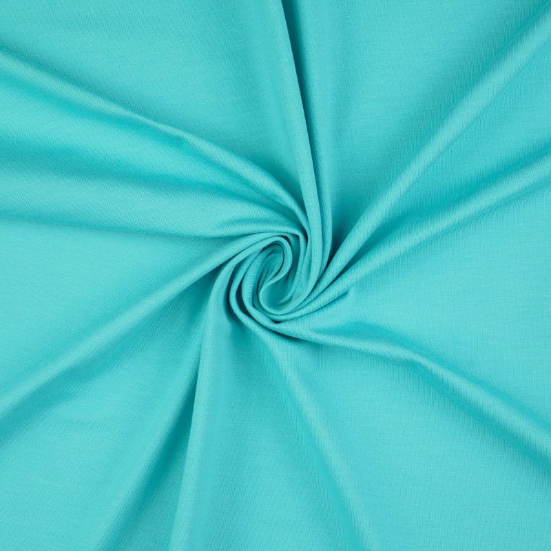 Plain Cotton Jersey Fabric - Aqua