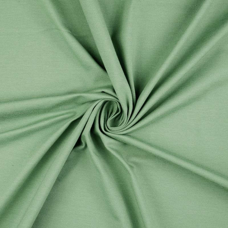 Plain Cotton Jersey Fabric - Sage