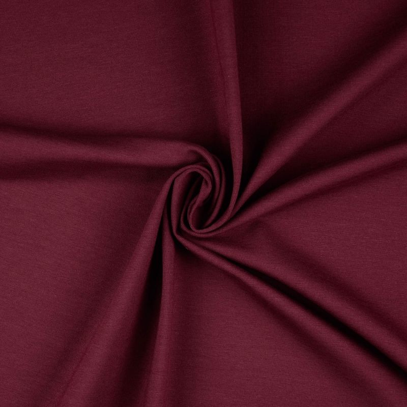 Plain Cotton Jersey Fabric - Burgundy