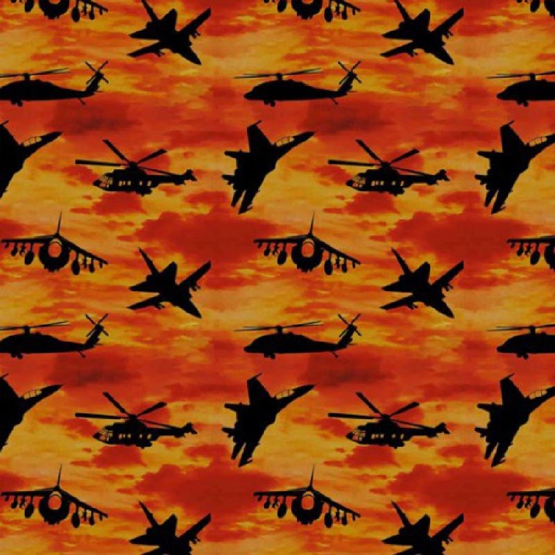 100% Cotton Fabric Print by Nutex - Remembering Helicopter and Jets