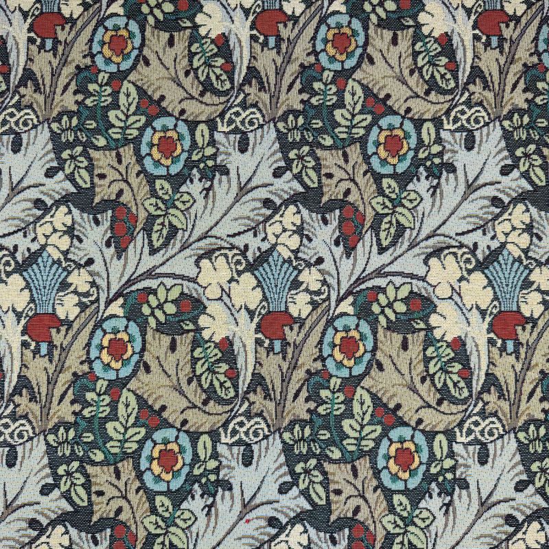 New World Tapestry Fabric - Voysey Tudor Rose Teal