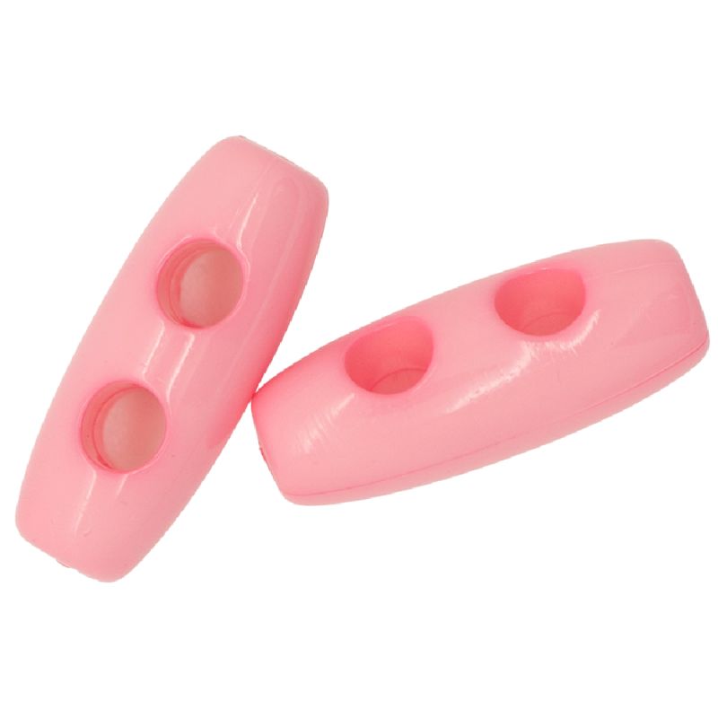 Italian Buttons - Classic Flat Edge Toggle - Pink 30mm