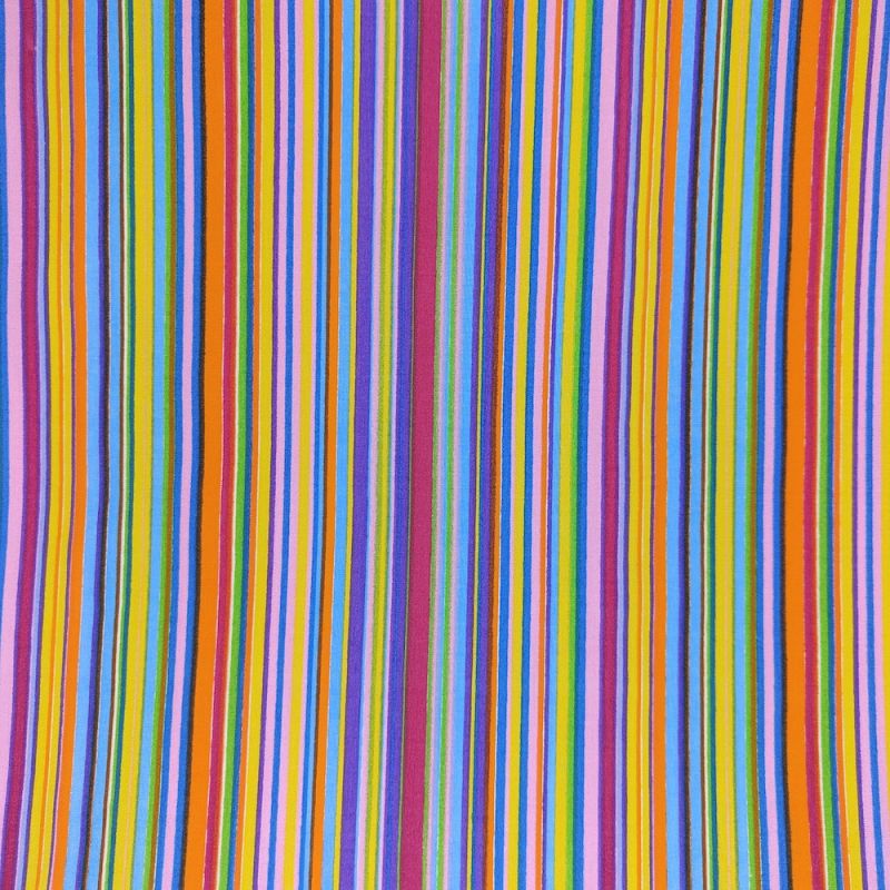 Printed Polycotton Fabric Multi Stripe - Pink