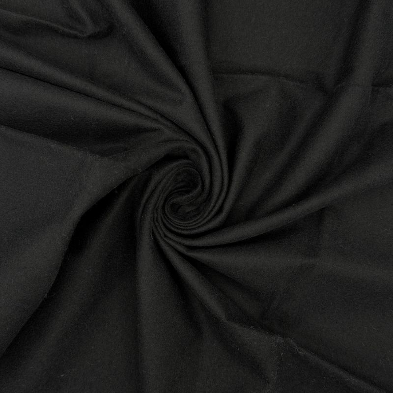 100% Brushed Cotton Fabric Wincyette Flannel - Black - 110cm