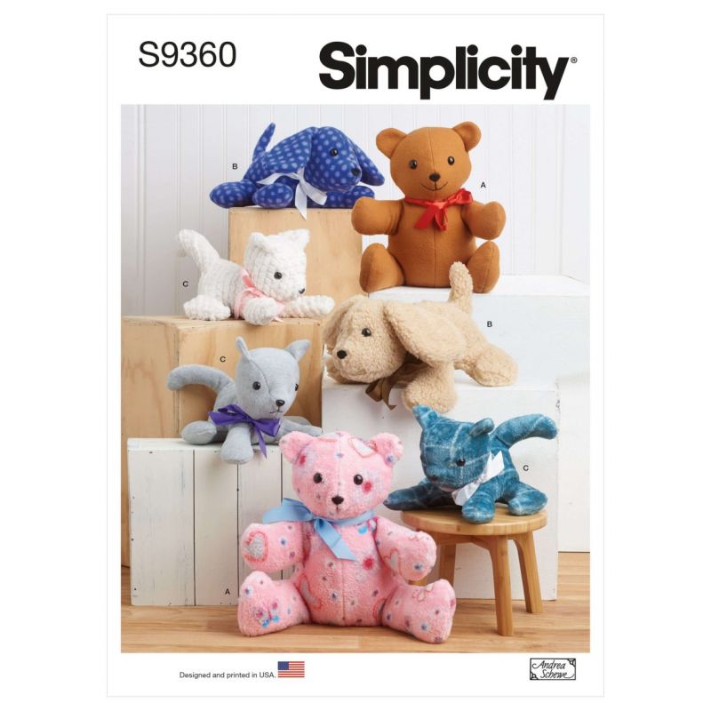 Simplicity S9360 OS - Sewing Pattern Plush Animals
