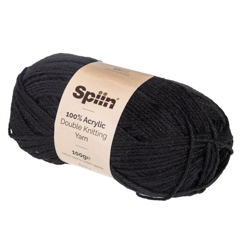 Spiin Double Knit Yarn 100g - Black