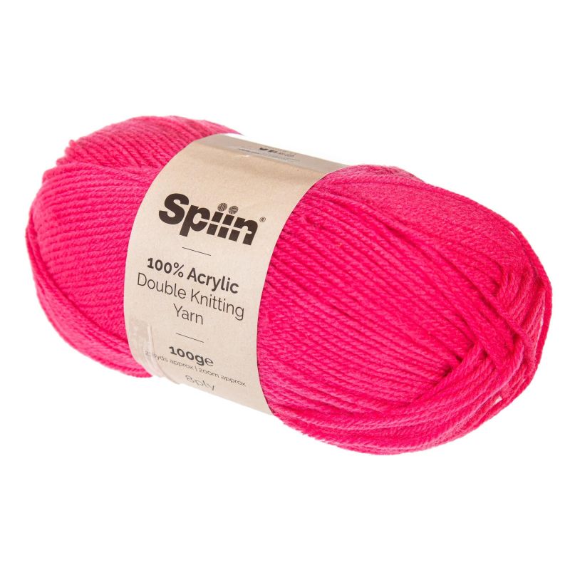 Spiin Double Knit Yarn 100g - Hot Pink