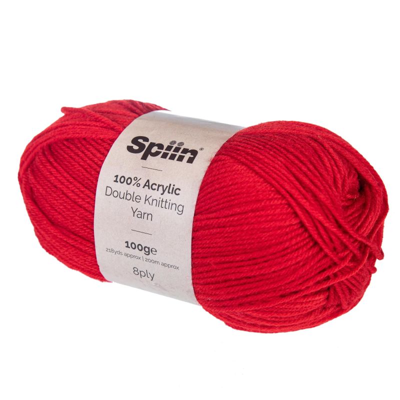 Spiin Double Knit Yarn 100g - Red
