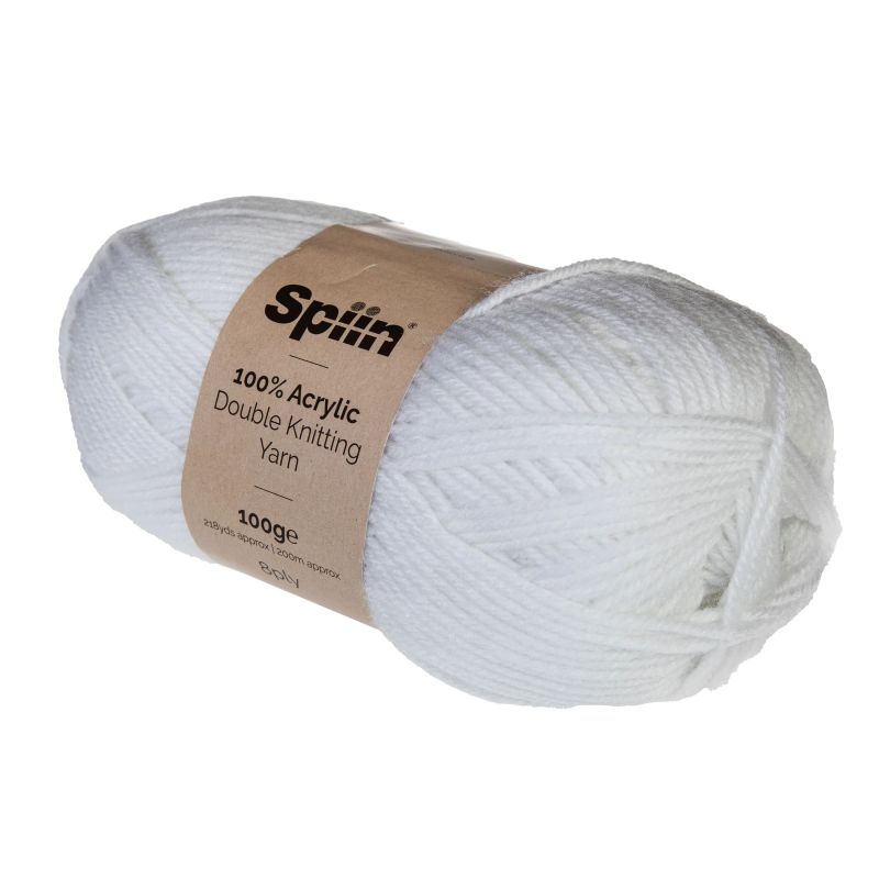 Spiin Double Knit Yarn 100g - White