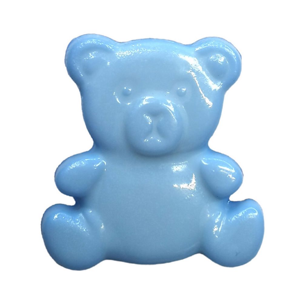Teddy Bear Buttons Blue - 15mm 