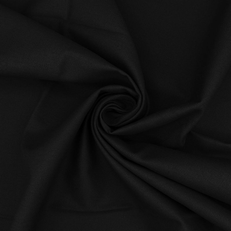 Washed Cotton Canvas Fabric - Black