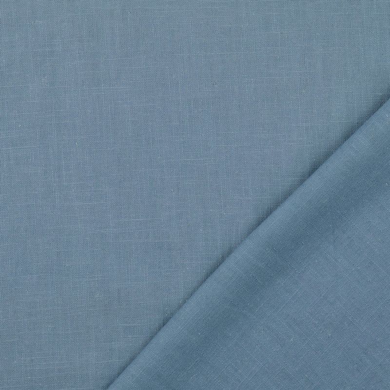 100% Washed Linen Fabric - Denim