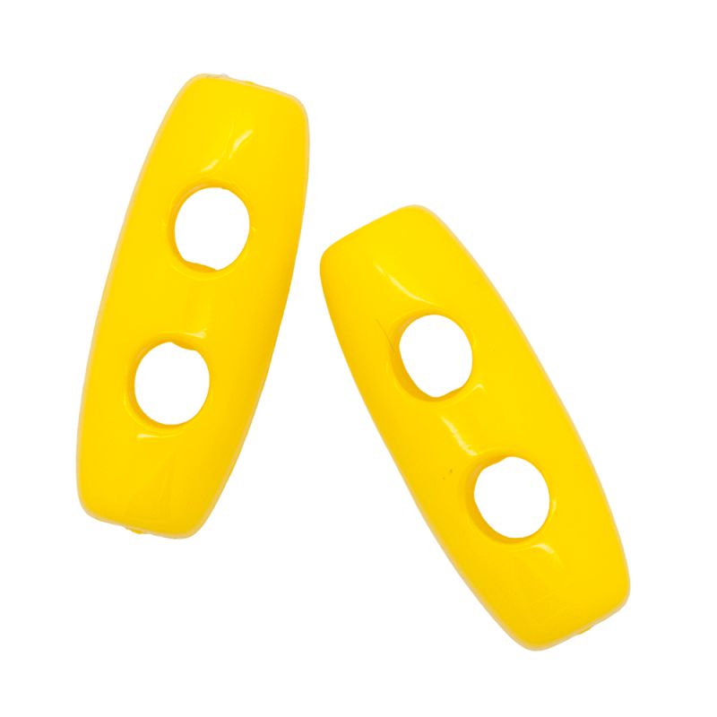 Italian Buttons - Classic Flat Edge Toggle - Yellow 30mm