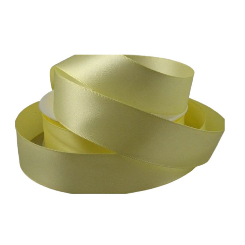 Double Sided Satin Ribbon - Yellow Cream 50mm