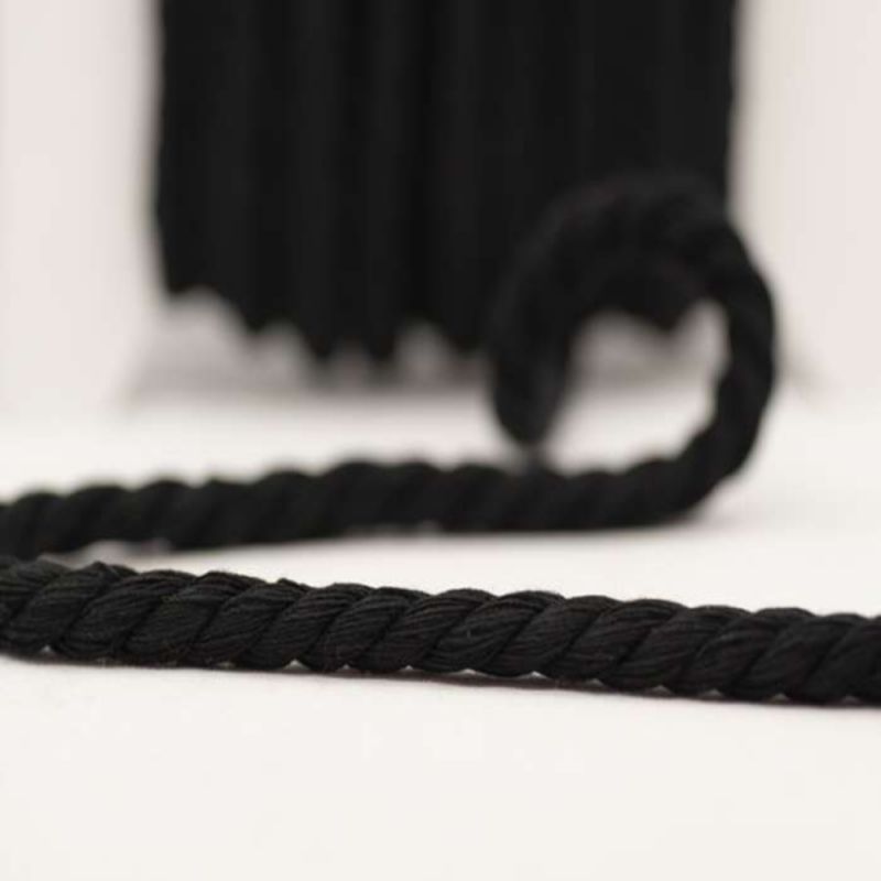 12mm Chunky Twisted Cord - Black