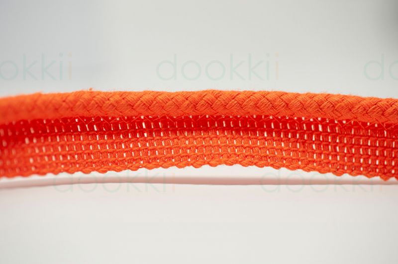 Cotton Flange Piping Cord 23mm - Bright Orange