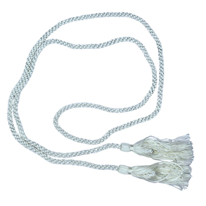 Dressing Gown Cord With Tassels - White