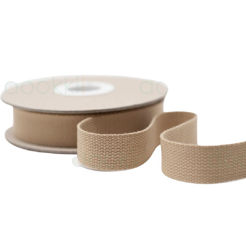 Cotton / Polyester Webbing - 25mm - Taupe
