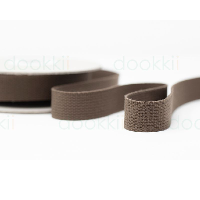 Cotton / Polyester Webbing - 25mm - Brown