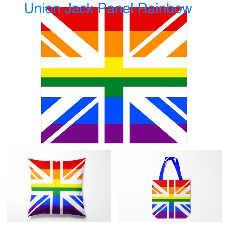 (PRE ORDER) Union Jack Rainbow Fabric - Panel