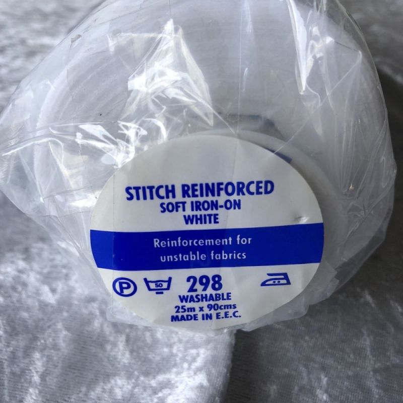 298 Stitch Reinforced Soft Iron On White 90cm