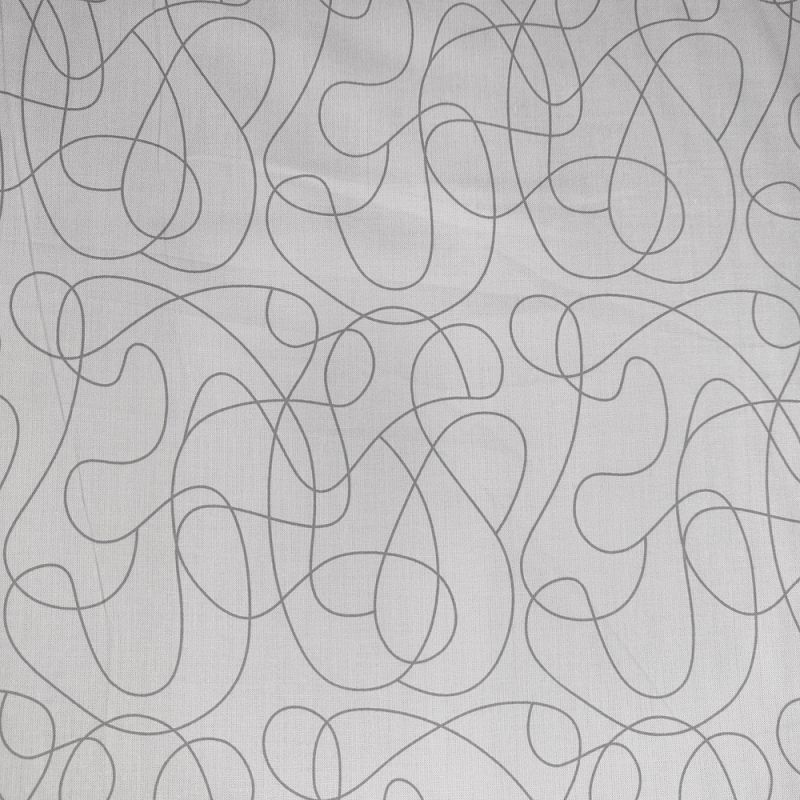 100% Cotton Print Fabric by Nutex - Squiggle WIDE Blender Grey 280cm