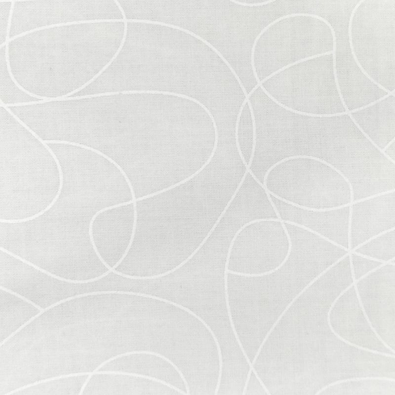 100% Cotton Print Fabric by Nutex - Squiggle WIDE Blender White 280cm