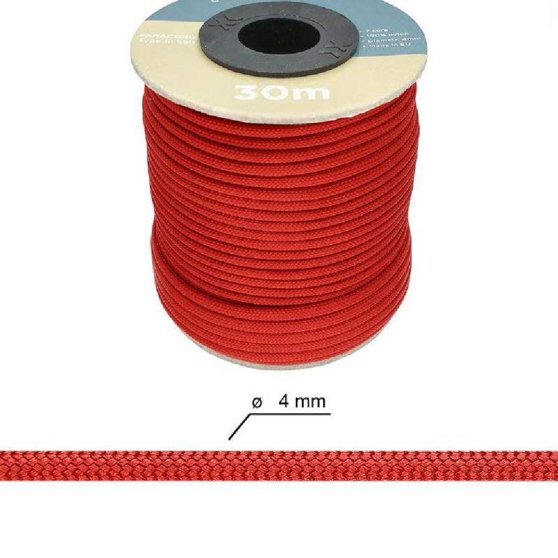 Polyamide Paracord Cord 4mm - Cherry Red