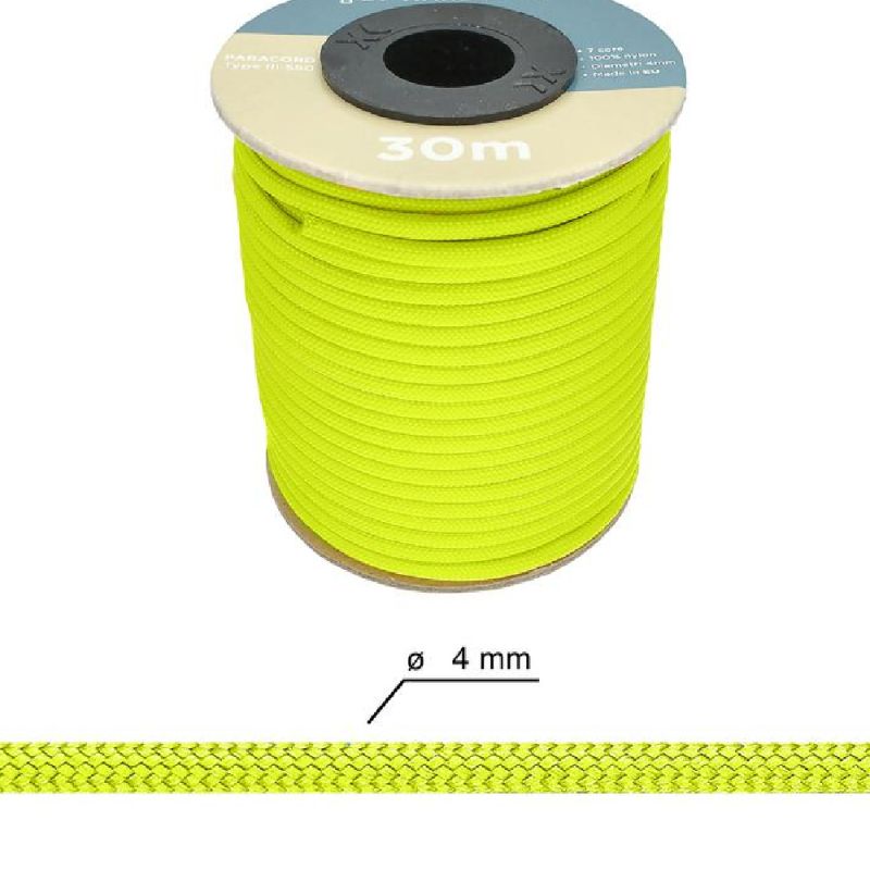 Polyamide Paracord Cord 4mm - Neon Yellow