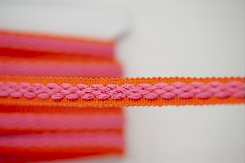  Plaited Braid Trim 22mm - Orange Pink