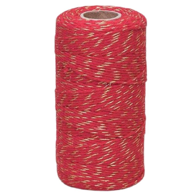 Habicraft Bakers Twine 2mm x 100m - Lurex Red