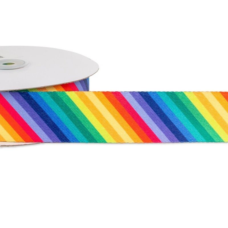 38mm Shiny Printed Webbing - Rainbow