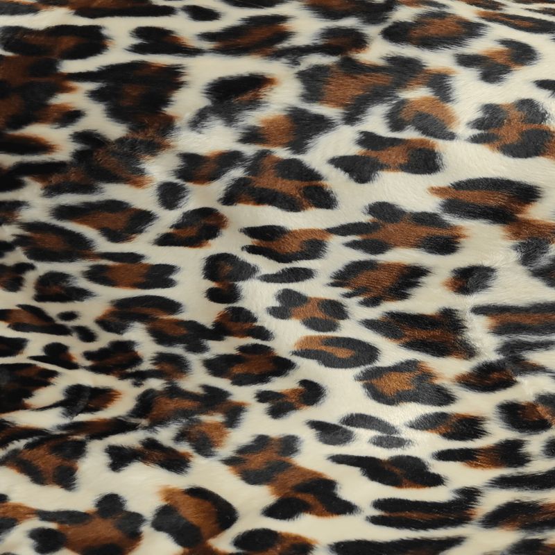 Animal Skin Print Velboa Faux Fur - Snow Leopard
