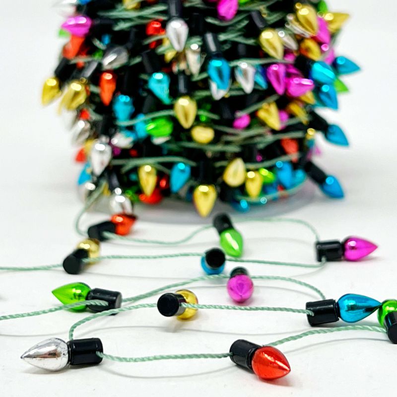 Bertie’s Bows Christmas Lights Trimming Multi Coloured 12mm