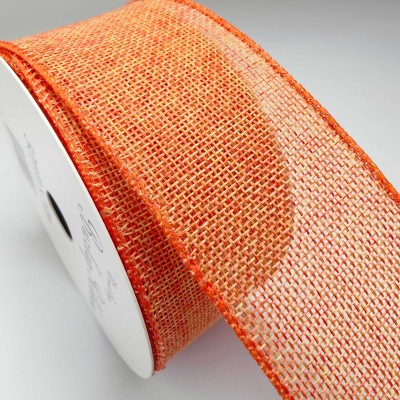 Jute Ribbon Wired Edge - 50mm Burnt Orange **