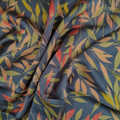 Silky Satin Printed Fabric - Multi Coloured L