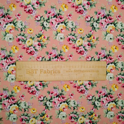 100% Cotton Print Fabric - Vintage Flowers - 