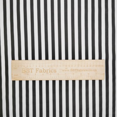 Printed Polycotton Fabric Medium Stripe - Bla