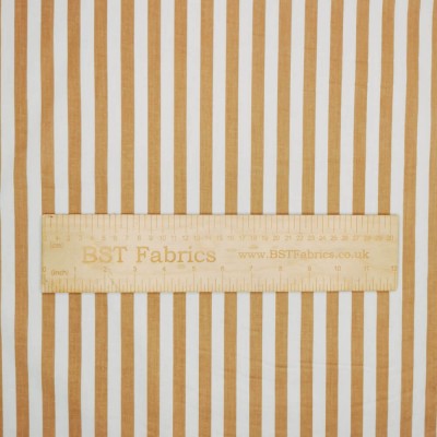Printed Polycotton Fabric Medium Stripe - Tan
