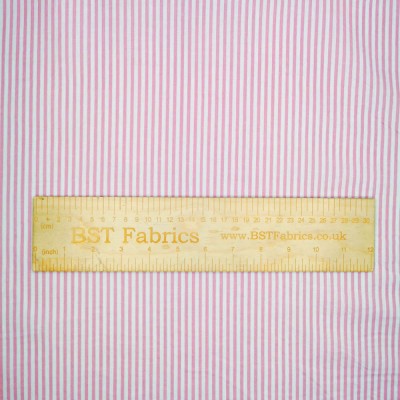 Printed Polycotton Fabric Thin Stripe - Pink 