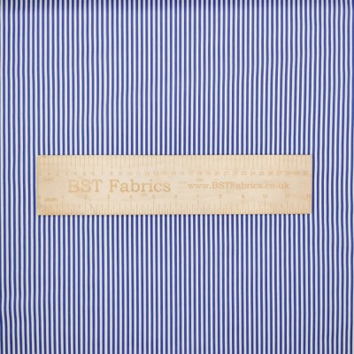 Printed Polycotton Fabric Thin Stripe - Royal