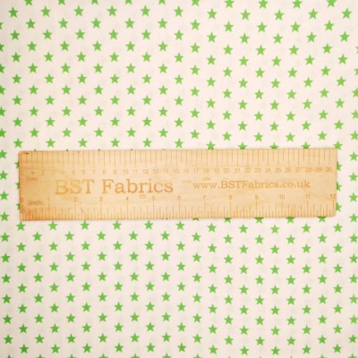 100% Cotton Fabric - Mini Stars Apple on Whit