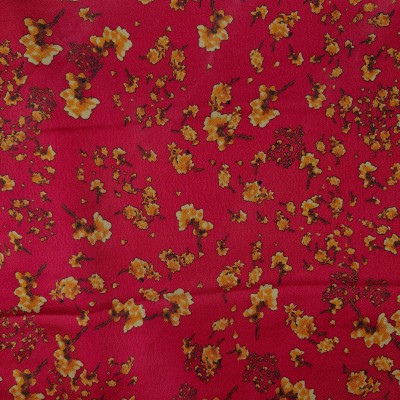 Silky Satin Printed Fabric - Small Floral Pri